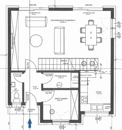 Pronájem domu 160 m², pozemek 385 m², Wächtersbach Aufenau
